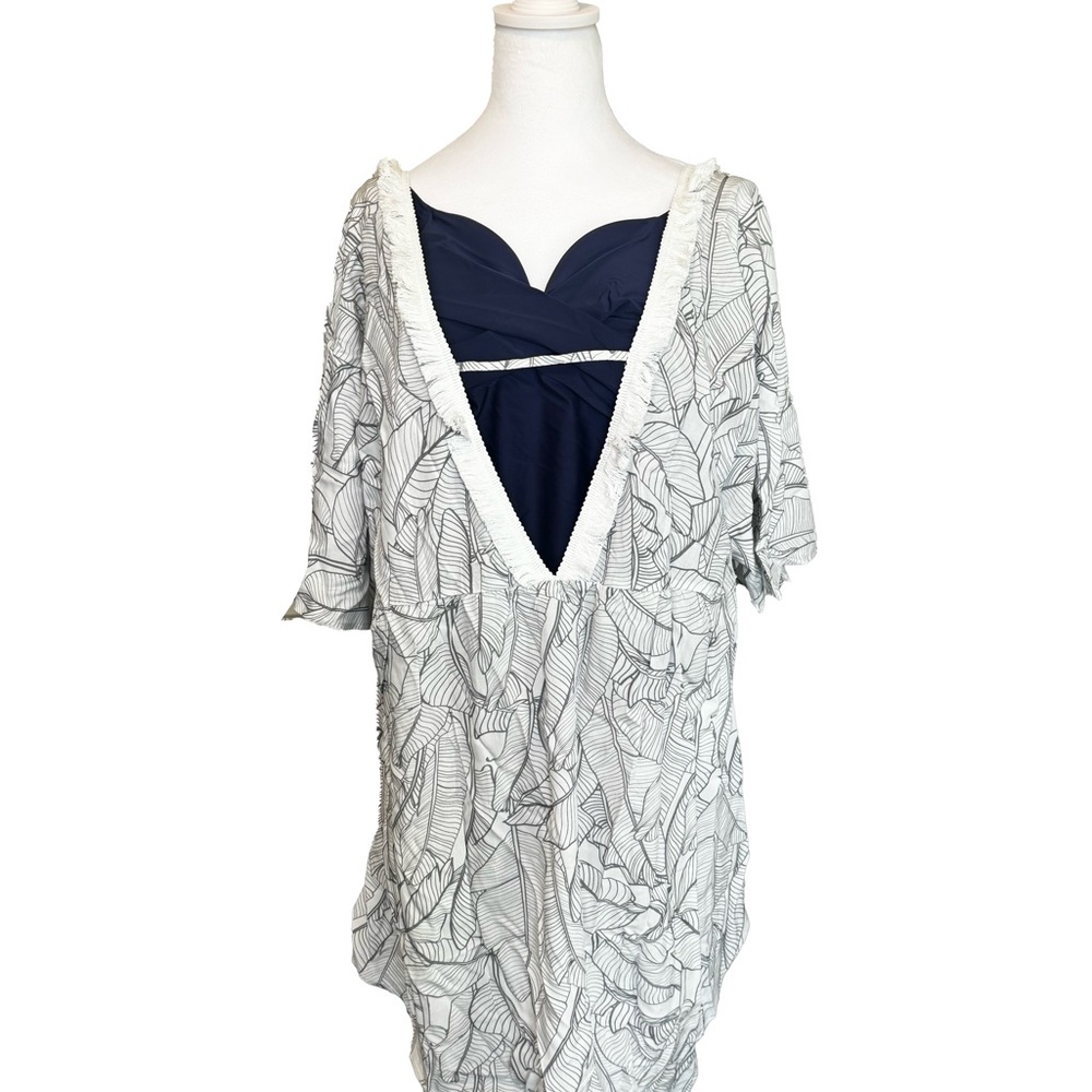 Palm Leaf Sleeve Mini Cover-Up